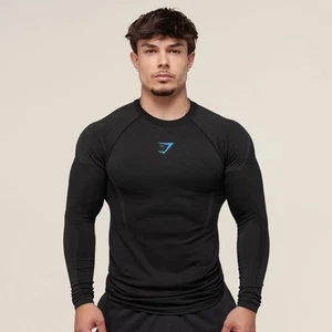 GYMSHARK Onyx 5.0 Seamless Langarm T-Shirt schwarz/onyxgrau Gr. XS IN HAND - Bild 1 von 8