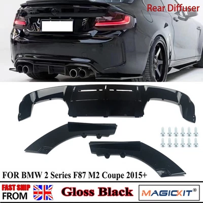 Parachoques alerón labial trasero 3 piezas para BMW M2 difusor F87 cupé M2C competición 2015+  Foto 1 de 4
