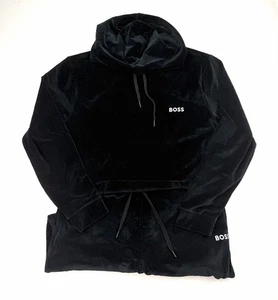 Hugo Boss Velour Herren Pyjama Set Hoodie Hose Trainingsanzug Schwarz Gr. 2XL XL Passt L - Bild 1 von 10