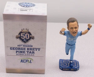George Brett Pine Tar Bobblehead Kansas City Royals 50a stagione commemorativa LN - Foto 1 di 6
