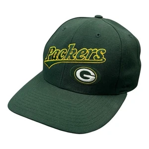 VINTAGE 90s Green Bay Packers SnapBack Hat Team NFL Embroidered Green Gold - Picture 1 of 14