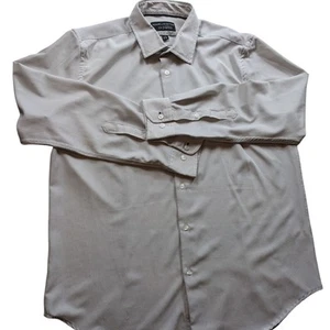 Report Collection Dress Shirt Men Large Slim 16.5 34/35 Stretch X4 Long Sleeve - Picture 1 of 15