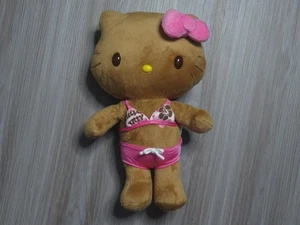 Hello Kitty Sun Kissed Plush - Tan Brown In Bikini With Bow - Rare Sanrio 2009 - Picture 1 of 4