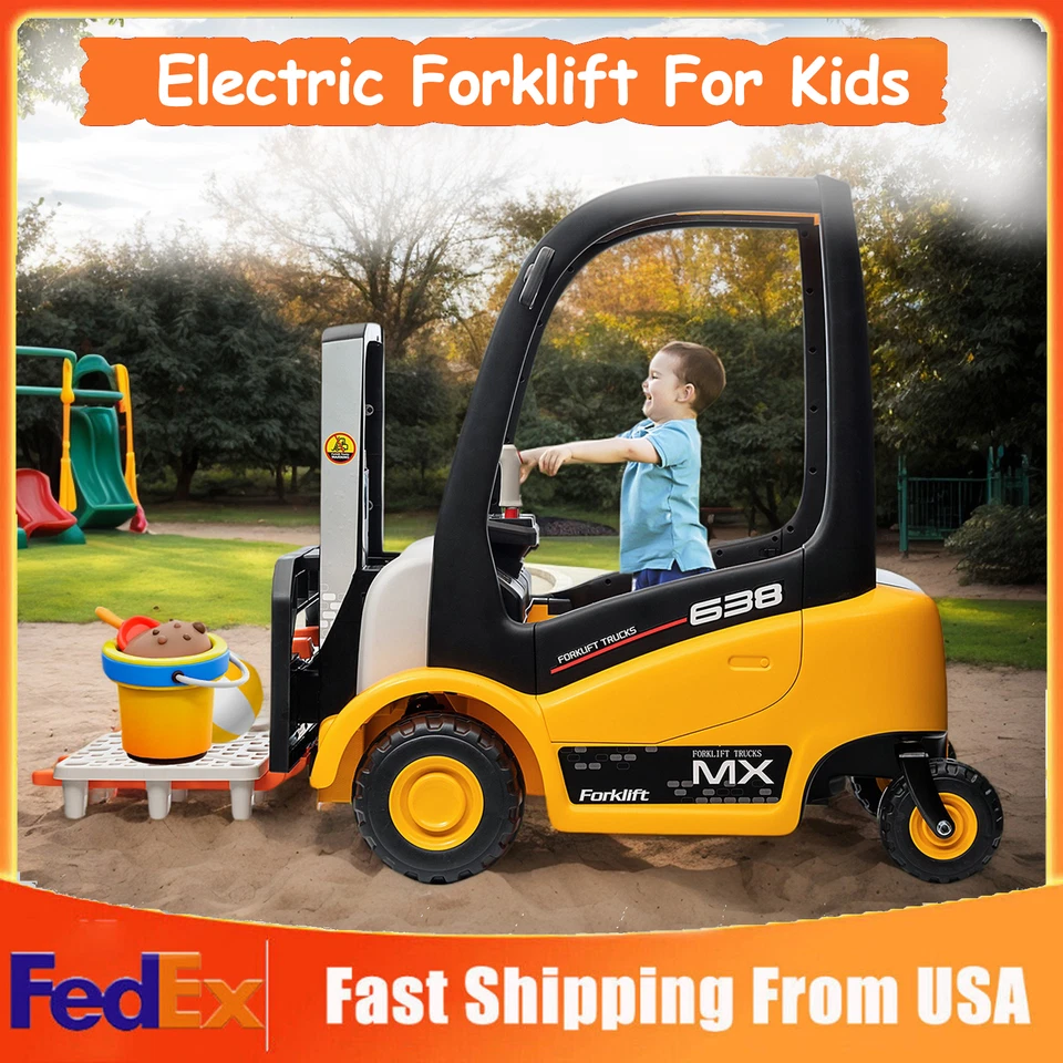 Kids Forklift Ride On Cars W/ Remote Control Battery Powered Electric Vehicle - Image 1 of 4