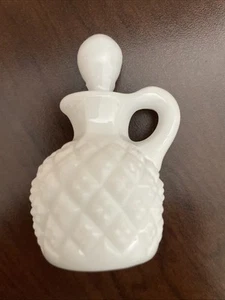 Vintage Mini Milk Glass 3” Westmorland Diamond Cruet With Stopper Hand Blown - Picture 1 of 9