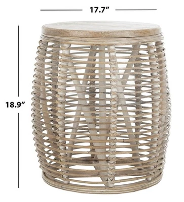 Safavieh MAUI RATTAN DRUM STOOL TABLE, Reduced Price 2172767900 STL6500A Foto 1 de 4