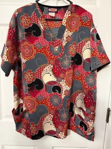 Silky Scrubs Uniform Top Womens Multi Color - Picture 1 of 3