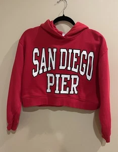 Zara Girls San Diego Pier Cropped Hoodie Sweatshirt Sz 11/12 EUC - Picture 1 of 3