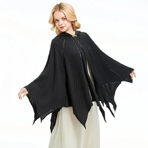 Women Renaissance Hooded Cape Medieval Cloak Soft Knitted Cloak Viking Cape C... - Picture 1 of 6