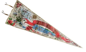 qUEENSLAND CITER AUSTRALIA PENNANT FLAG SOUVENIR VINTAGE 100% RAYON neocurio - Picture 1 of 12