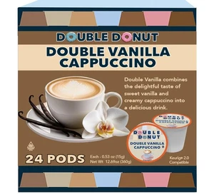 Double Donut Vanilla Cappuccino Pods, 24 Single 24 Count (Pack of 1) - Picture 1 of 7