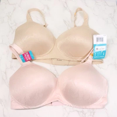 Conjunto de 2 piezas de sujetador camiseta flexible sin aros Vanity Fair 38DD Body Shine Perfect para mujer Foto 1 de 4