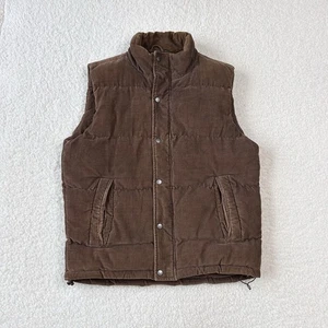 Vintage Men’s Brown Corduroy Gilet Padded size M 00s Utility Indie Grunge - Picture 1 of 13