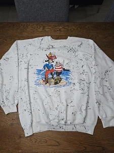 Disney Pirates Of The Caribbean Treasure Island Vtg 1980s Crewneck Sweatshirt  - Picture 1 of 10