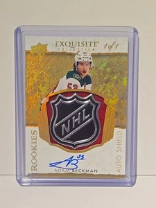 Adam Beckman 2021-22 UD EXQUISITE COLLECTION Rc Rookie Auto Shield 1/1 Rare - Picture 1 of 2