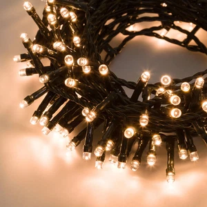 Lotti Catena Natale Lineare 180 Led D 5 Mm 7,5 Mt + 2 Mt Cavo Led Bianco Caldo - Imagen 1 de 9