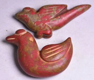 7.5CM Old China Hongshan Culture Red Turquoise Fly Bird Animal Amulet Pendant - Image 1 of 4