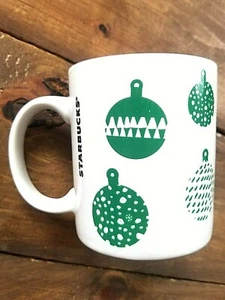 Tazza caffè Starbucks 2016 Holiday bianca con decorazioni natalizie verdi 12 oz - Foto 1 di 5