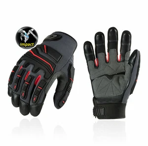 1 par de guantes de trabajo de alta resistencia cuero de vaca de grano Vgo, pantalla táctil (CA9730HL) - Imagen 1 de 9