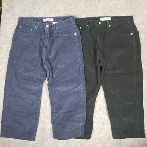2 Pair VTG Levis 569 Corduroy Unisex 36 x 30 (ACTUAL 36 x 24) SHORTENED Straight - Picture 1 of 10