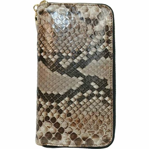 portafoglio donna in vera pelle di pitone - Foto 1 di 8