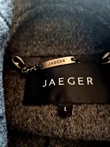 JAEGER WOMENS SOFT GREY WOOL MIX CAPE WITH POCKETS & BUTTON FASTENING SIZE L - Picture 1 of 7