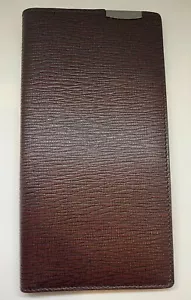 Genuine Ferragamo Revival Ultra-slim Bi-fold Crinkled Calf Leather Long Wallet - Picture 1 of 12
