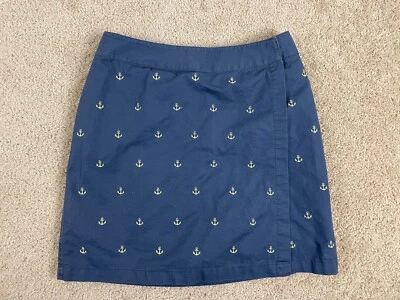 Kate Hill Skort женщин 6P крюк и глаз молнии по всему морской якорь печати синий - Изображение 1 из 4