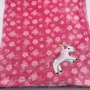 Manta Le Bebe Favorite Rosa Unicornio Bebé Mariposa Floral Felpa Niñas 30x36 - Imagen 1 de 5