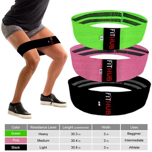 FITHUB Wide Hip Resistance Bands Loop Circle Exercise Workout Fitness Yoga Booty - Picture 1 of 14