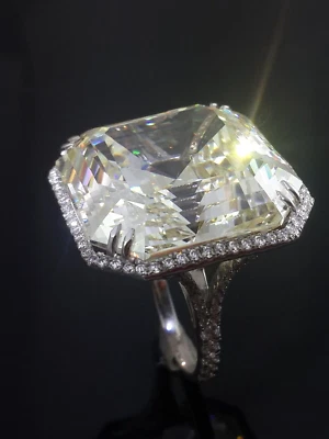 30 Ct Certified Treated Off White Diamond Engagement Ring with Accent.925 Silver - Image 1 of 4