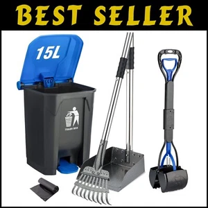Effortless Pet Waste Clean-Up: Adjustable Pooper Scooper with Locking Bin - Picture 1 of 9