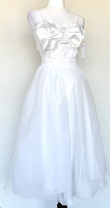 Vestido midi de tul blanco Aura vintage estilo retro tutú venta al por menor $80 talla XS - Imagen 1 de 7