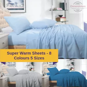 Ramesses Cashmere Touch Polar Fleece Style Flannel Sheet Set Warm Winter Sheets - Picture 1 of 17