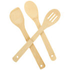 3 pièces spatules de cuisine bambou pour la cuisson cuisson œufs à fentes diagonale