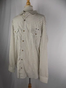 CAVI Men's button down L/S shirt Tan Yellow White Stripe 3XL Cotton - Picture 1 of 4