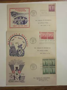 SCOTT # 899- 901 FDC Set UNCLE SAM PATRIOTIC Cachets - 10/16/1940 - Picture 1 of 4