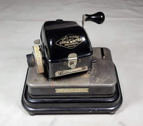 *SAFE GUARD* Model-Y Vintage/ Antique CHECK WRITER Machine **NICE** | eBay