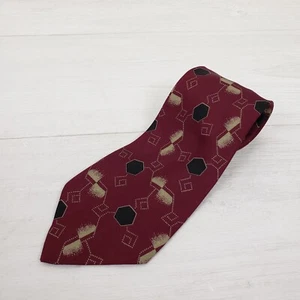 Giorgio Armani Men’s Silk Neck Tie Geometric Red Made in Italy - Picture 1 of 9