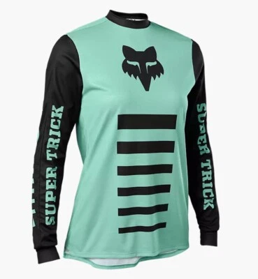 Camiseta deportiva para mujer Fox Racing Defend Super Trick MTB verde pequeña 29432-167-S Foto 1 de 2
