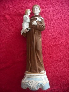 ANCIENNE STATUE RELIGIEUSE/St ANTOINE ENFANT JESUS/BISCUIT GERMANY/XIXè/H.45,5cm - Picture 1 of 10