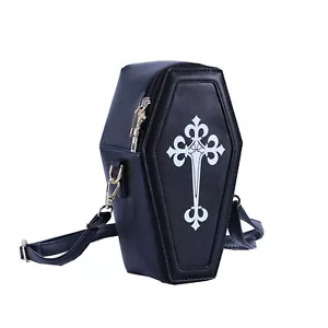 Leather Gothic Coffin Crossbody Bag Small Shoulder Bag for Cosplay Party - Picture 1 of 7