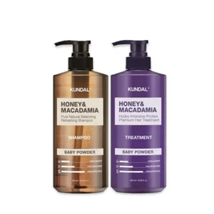 KUNDAL Honey & Macadamia Babypuder Shampoo & Behandlungsset 500ml Haarpflege - Bild 1 von 14