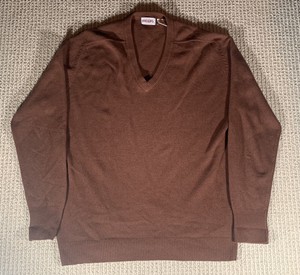 Vintage Piccadilly Wool Cardigan Sweater Mens 2X Tall Brown Australian Lambswool