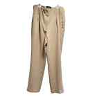Express Paperbag Ankle High Rise Beige Tan Waist Trouser Pants 5787 Size 10R 10