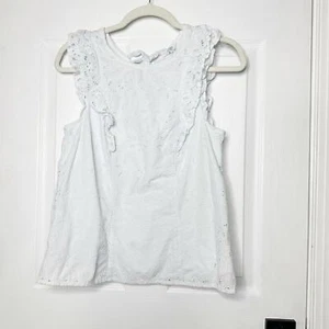 CROWN & IVY blu chiaro donna piccolo occhiello con volant cravatta schiena preppy costiera - Foto 1 di 5