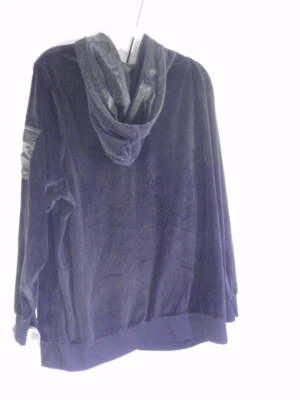 Moda Bug Negro Terciopelo SUDADERA CON CAPUCHA CREMALLERA SUDADERA CHAQUETA CON BOLSILLO DELANTERO 18/20  Foto 1 de 4