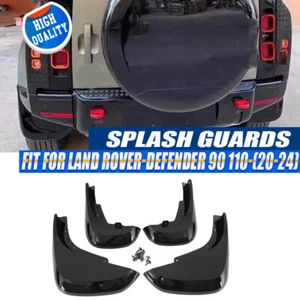 Glossy Black Mud Flap Guards Mudguards For Land Rover Defender 110 90 2020-2024 - Foto 1 di 13