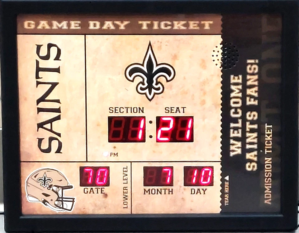 New Orleans Saints Team Scoreboard Clock With Bluetooth Wireless Technology - Image 1 of 3