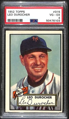 1952 Topps #315 Leo Durocher HOF  PSA 4 VGEX C100624 - Image 1 of 3